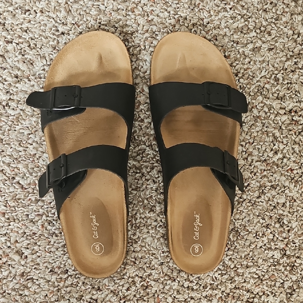 Cat & Jack Black and Tan Kids Sandals
